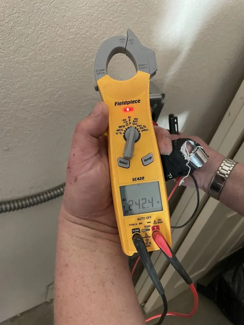 Voltage testing with clamp meter during Generator Installation in Good Hope